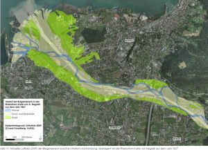 Ehemalige Ausbreitung der Auwälder 1827. aus: Auwaldstudie UMG 2014